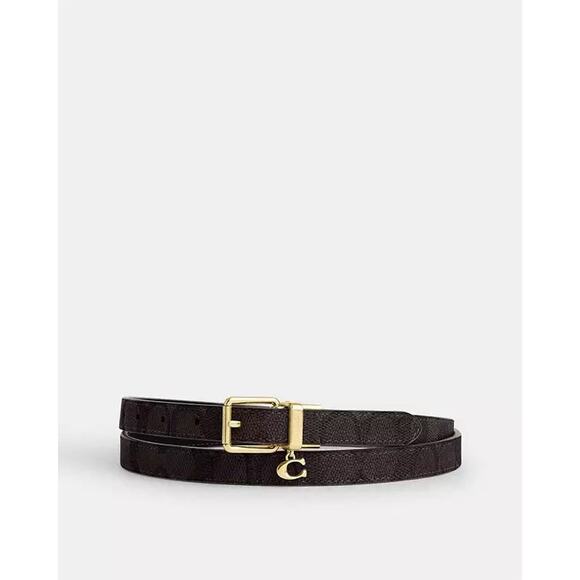 NWT Coach Roller Buckle Cut To Size Reversible Belt In Signature Canvas CCJ04 - Picture 1 of 7